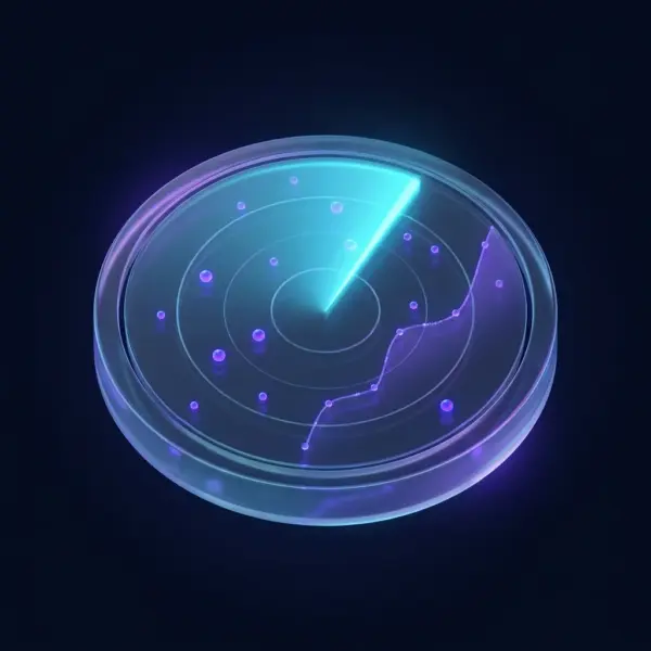Competitor monitor — a glass radar scope tracking market signals