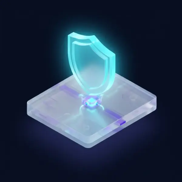 Starter website maintenance — a single protective glass shield over a web page